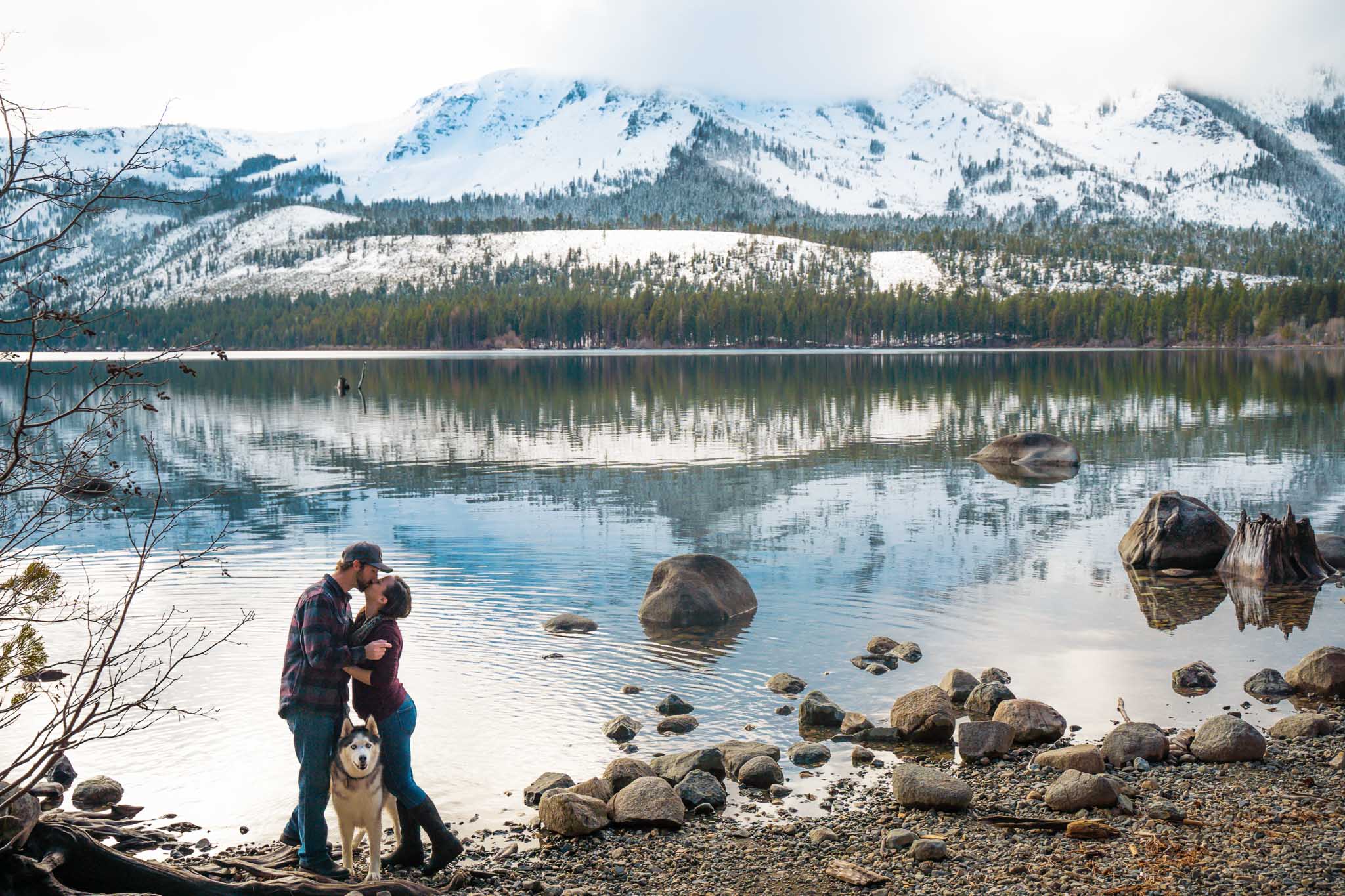 Sara and Branden's Lake Tahoe engagement photography session at Fallen Leaf Lake
