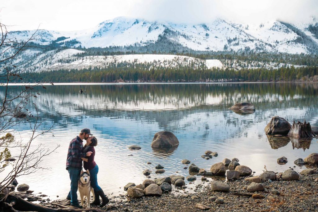 Lake Tahoe engagement photography session at Fallen Leaf Lake