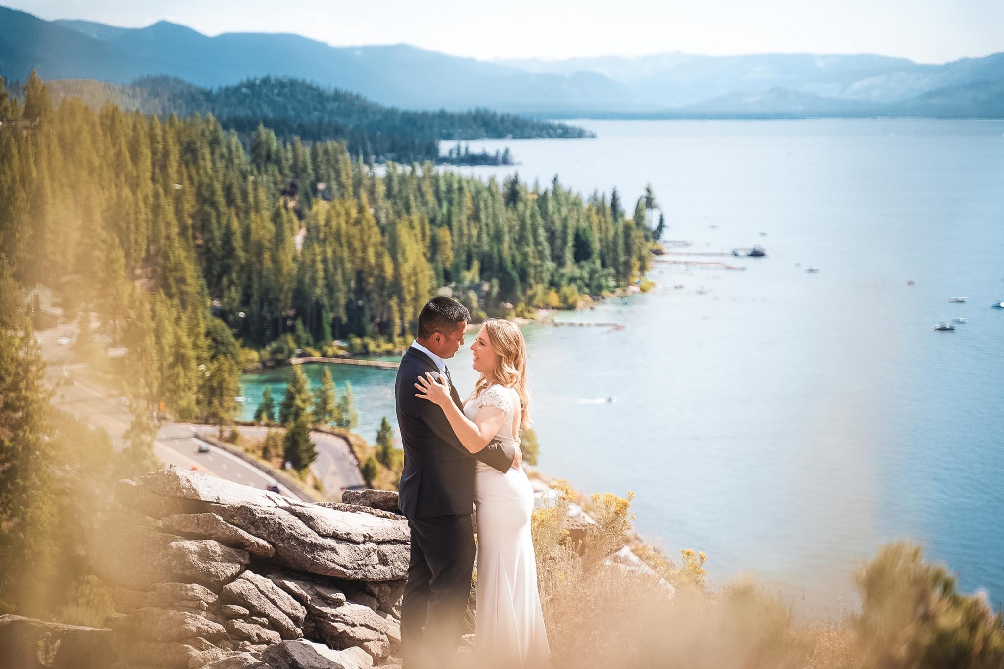 Lake Tahoe Wedding Photographer Starscape Studios above Emerald Bay